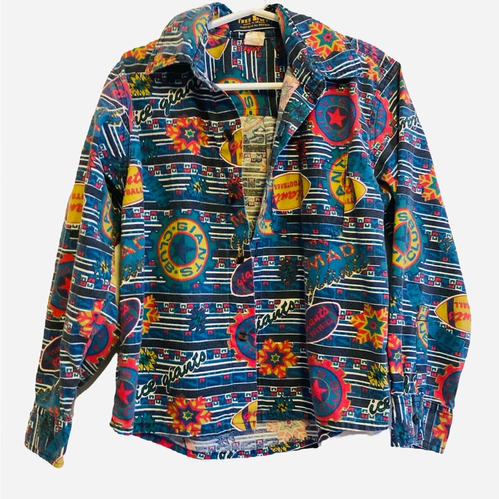 Vintage Giants Football Kids Button Down Shirt